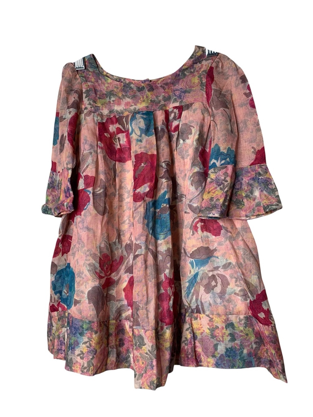 Laura Ashley London Girls Lined Dress Size 2T Pleated Floral Party Easter